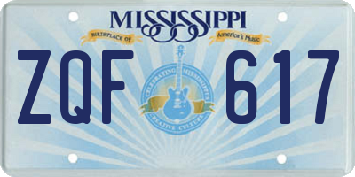 MS license plate ZQF617