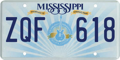 MS license plate ZQF618