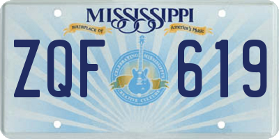 MS license plate ZQF619