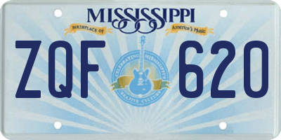 MS license plate ZQF620