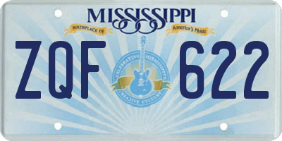 MS license plate ZQF622