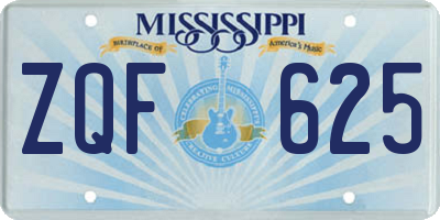 MS license plate ZQF625