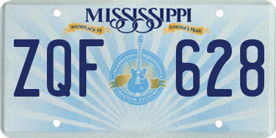 MS license plate ZQF628