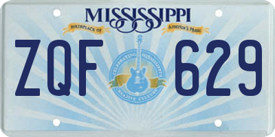 MS license plate ZQF629
