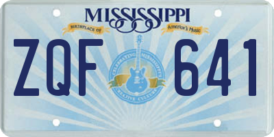 MS license plate ZQF641