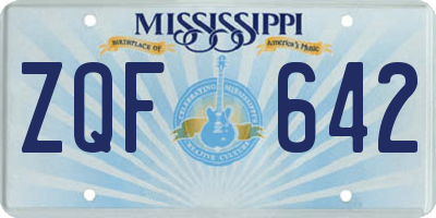MS license plate ZQF642