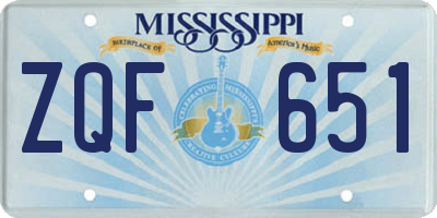 MS license plate ZQF651