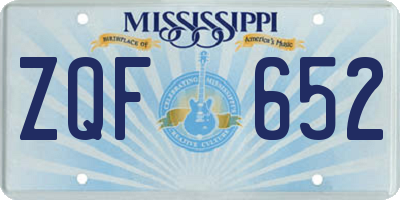 MS license plate ZQF652