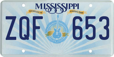 MS license plate ZQF653