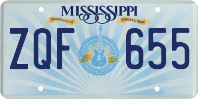 MS license plate ZQF655