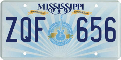 MS license plate ZQF656