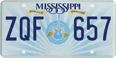 MS license plate ZQF657