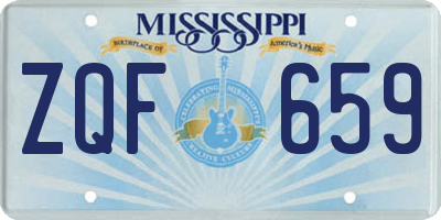 MS license plate ZQF659