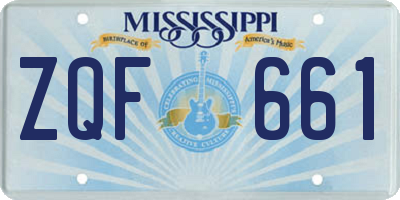 MS license plate ZQF661