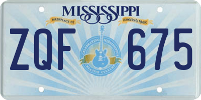 MS license plate ZQF675