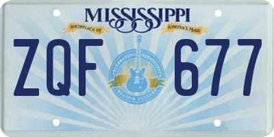 MS license plate ZQF677