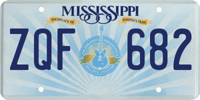 MS license plate ZQF682