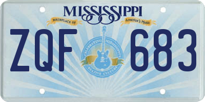 MS license plate ZQF683