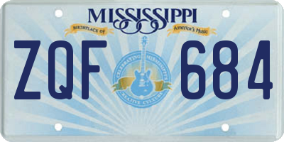 MS license plate ZQF684