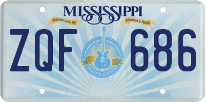 MS license plate ZQF686