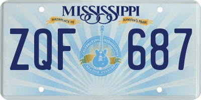 MS license plate ZQF687