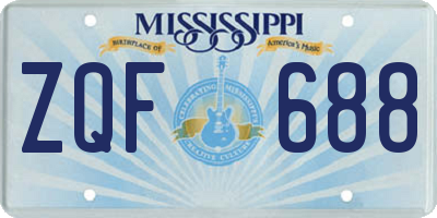 MS license plate ZQF688