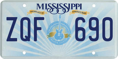 MS license plate ZQF690