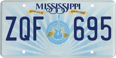 MS license plate ZQF695