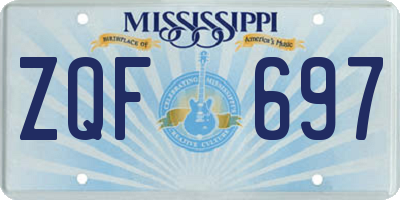 MS license plate ZQF697