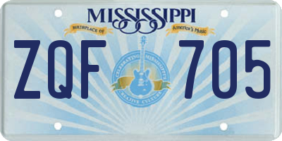 MS license plate ZQF705