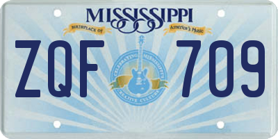 MS license plate ZQF709