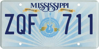 MS license plate ZQF711
