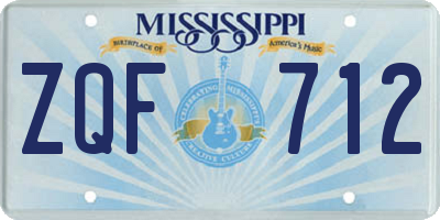 MS license plate ZQF712