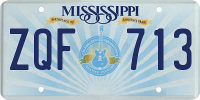 MS license plate ZQF713