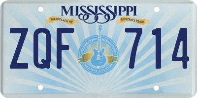 MS license plate ZQF714