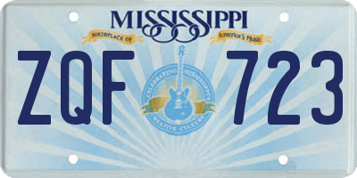 MS license plate ZQF723