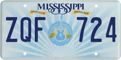 MS license plate ZQF724