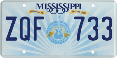 MS license plate ZQF733