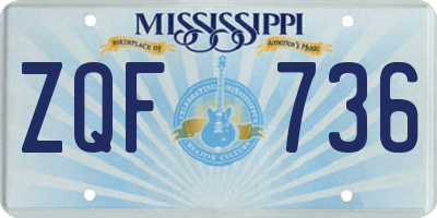 MS license plate ZQF736