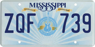 MS license plate ZQF739