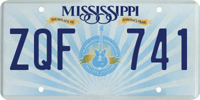 MS license plate ZQF741
