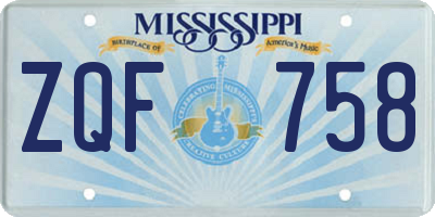 MS license plate ZQF758