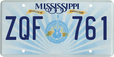 MS license plate ZQF761