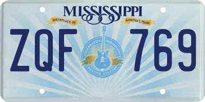 MS license plate ZQF769
