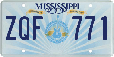 MS license plate ZQF771
