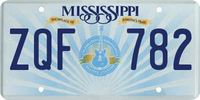 MS license plate ZQF782