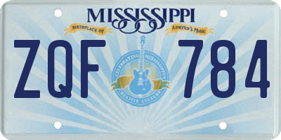MS license plate ZQF784