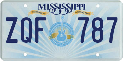 MS license plate ZQF787