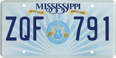 MS license plate ZQF791