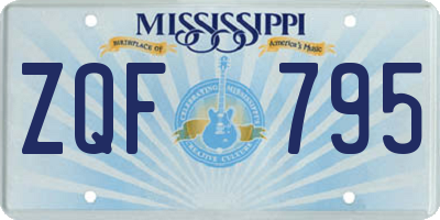 MS license plate ZQF795